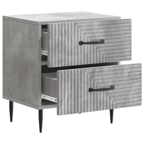  Éjjeliszekrény 2 pcs Betonszürke 43 x 34,5 x 47,5 cm Szerelt Fa