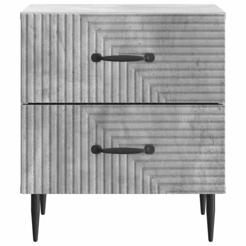  Éjjeliszekrény 2 pcs Betonszürke 43 x 34,5 x 47,5 cm Szerelt Fa