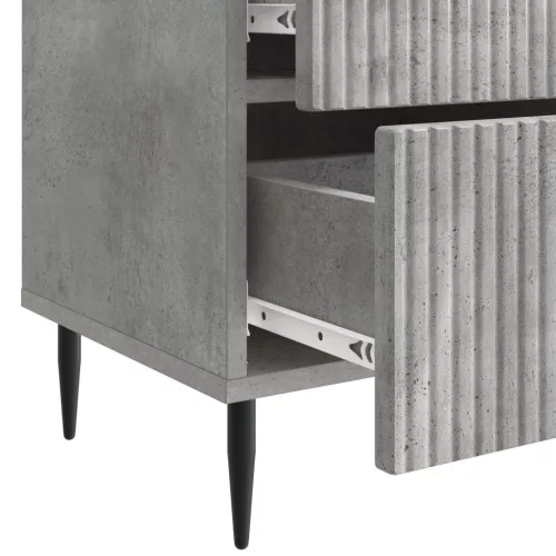  Éjjeliszekrény 2 pcs Betonszürke 43 x 34,5 x 47,5 cm Szerelt Fa