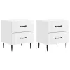  Éjjeliszekrény 2 pcs Magasfényű Fehér 43 x 34,5 x 47,5 cm