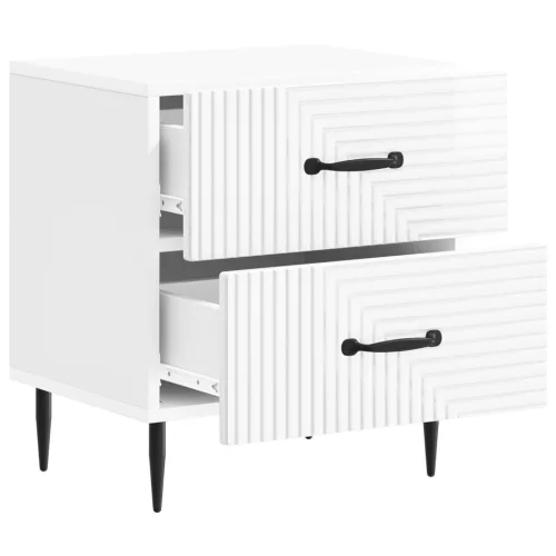  Éjjeliszekrény 2 pcs Magasfényű Fehér 43 x 34,5 x 47,5 cm