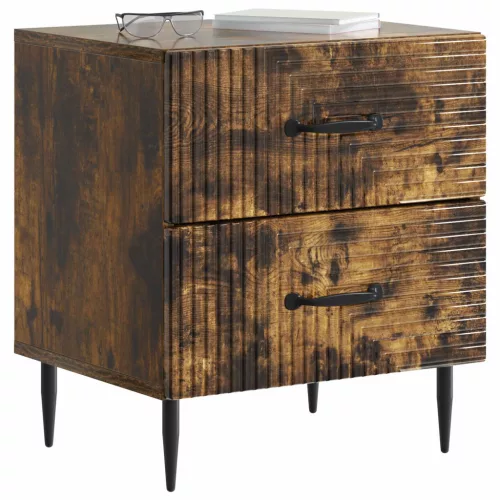  Éjjeliszekrény fiókkal 2 pcs Füstös Tölgy 43 x 34,5 x 47,5 cm
