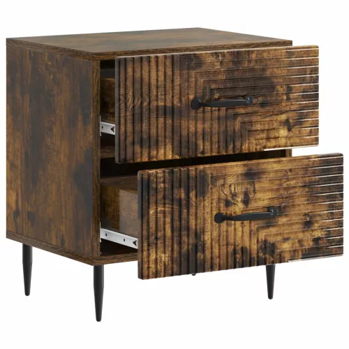  Éjjeliszekrény fiókkal 2 pcs Füstös Tölgy 43 x 34,5 x 47,5 cm