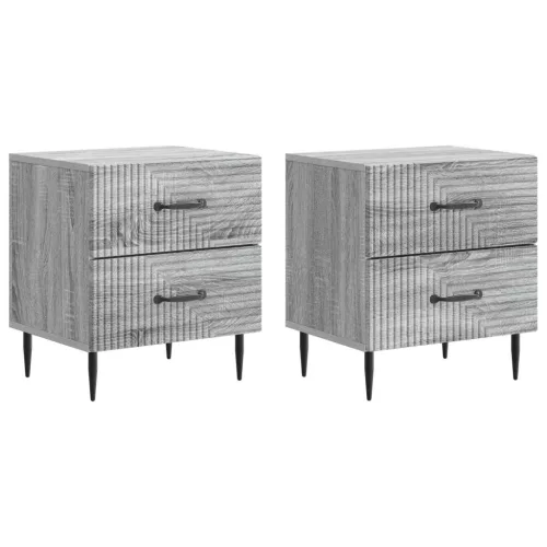  Éjjeliszekrény fiókkal 2 pcs Szürke Sonoma 43 x 34,5 x 47,5 cm