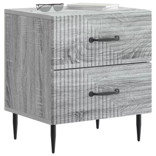  Éjjeliszekrény fiókkal 2 pcs Szürke Sonoma 43 x 34,5 x 47,5 cm