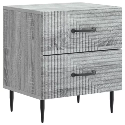  Éjjeliszekrény fiókkal 2 pcs Szürke Sonoma 43 x 34,5 x 47,5 cm