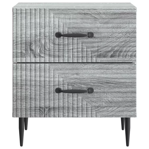  Éjjeliszekrény fiókkal 2 pcs Szürke Sonoma 43 x 34,5 x 47,5 cm