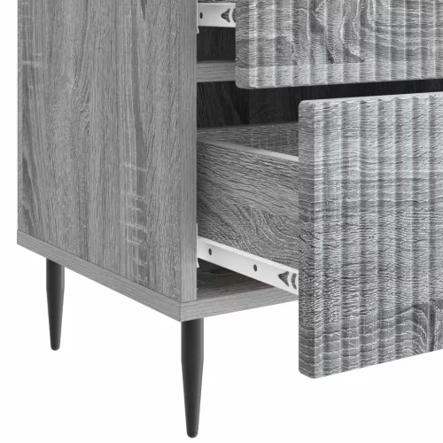  Éjjeliszekrény fiókkal 2 pcs Szürke Sonoma 43 x 34,5 x 47,5 cm
