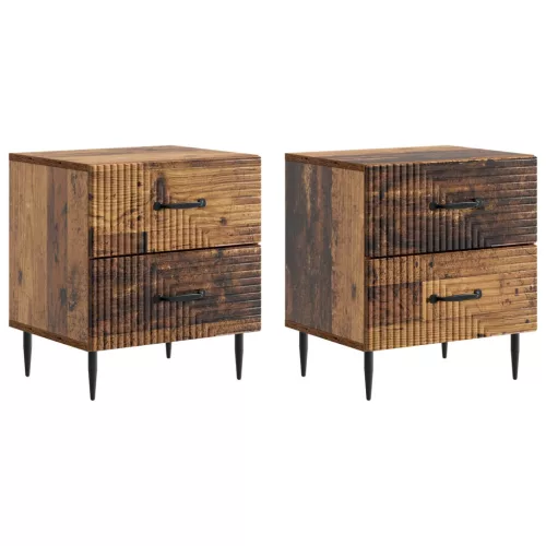  Éjjeliszekrény 2 pcs Antik Fa 43 x 34,5 x 47,5 cm Szerelt Fa