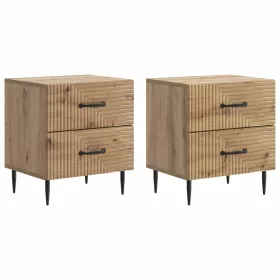   Éjjeliszekrény fiókkal 2 pcs Kézműves Tölgy 43 x 34,5 x 47,5 cm