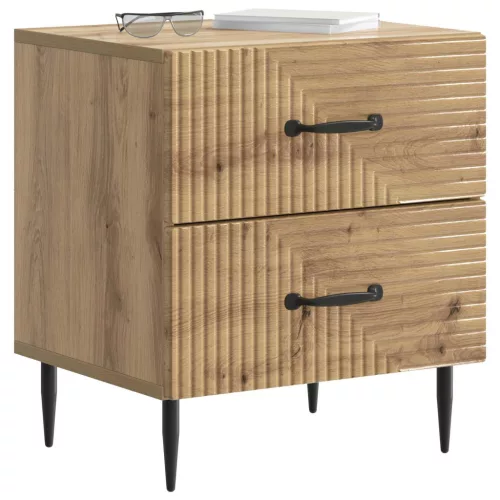  Éjjeliszekrény fiókkal 2 pcs Kézműves Tölgy 43 x 34,5 x 47,5 cm