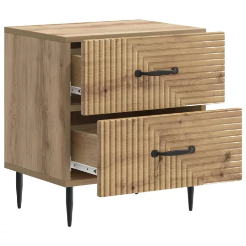  Éjjeliszekrény fiókkal 2 pcs Kézműves Tölgy 43 x 34,5 x 47,5 cm