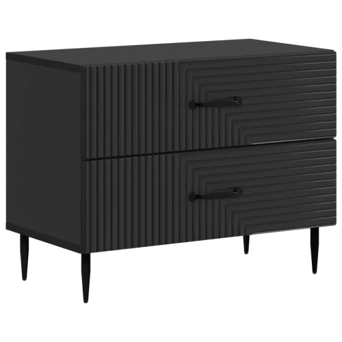  Éjjeliszekrény fiókkal Fekete 62 x 34,5 x 47,5 cm Szerelt Fa