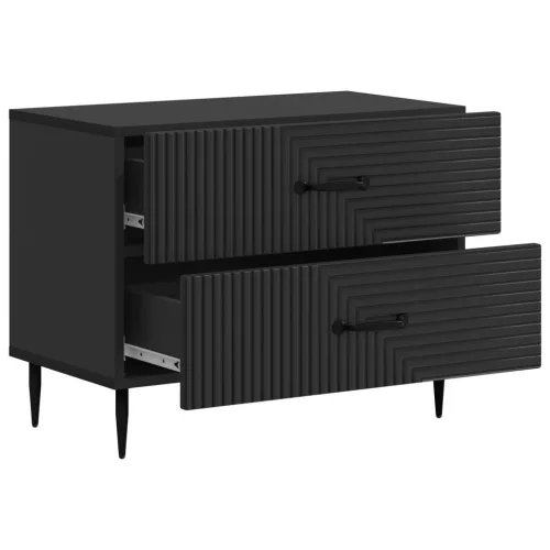  Éjjeliszekrény fiókkal Fekete 62 x 34,5 x 47,5 cm Szerelt Fa