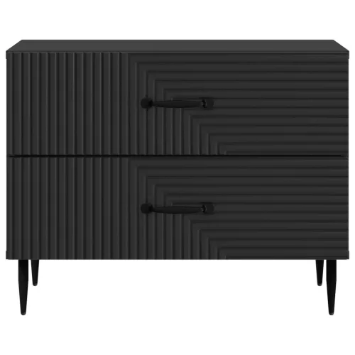  Éjjeliszekrény fiókkal Fekete 62 x 34,5 x 47,5 cm Szerelt Fa