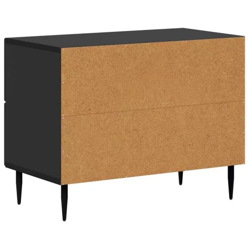  Éjjeliszekrény fiókkal Fekete 62 x 34,5 x 47,5 cm Szerelt Fa