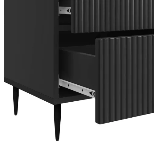  Éjjeliszekrény fiókkal Fekete 62 x 34,5 x 47,5 cm Szerelt Fa