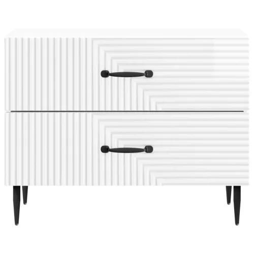  Éjjeliszekrény Magasfényű Fehér 62 x 34,5 x 47,5 cm Szerelt Fa