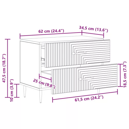  Éjjeliszekrény Magasfényű Fehér 62 x 34,5 x 47,5 cm Szerelt Fa
