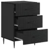  Éjjeliszekrény fiókkal Fekete 43 x 41 x 66,5 cm Szerelt Fa