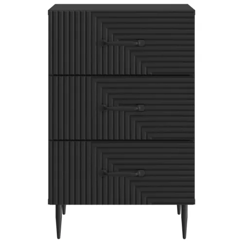  Éjjeliszekrény fiókkal Fekete 43 x 41 x 66,5 cm Szerelt Fa