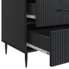  Éjjeliszekrény fiókkal Fekete 43 x 41 x 66,5 cm Szerelt Fa
