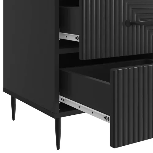  Éjjeliszekrény fiókkal Fekete 43 x 41 x 66,5 cm Szerelt Fa