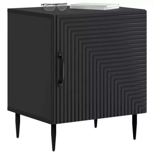  Éjjeliszekrény Fekete 43 x 34,5 x 50 cm Szerelt Fa