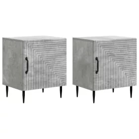    Éjjeliszekrény 2 pcs Betonszürke 43 x 34,5 x 50 cm Szerelt Fa