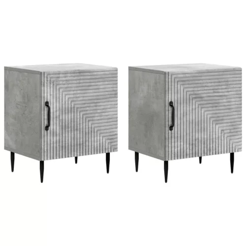  Éjjeliszekrény 2 pcs Betonszürke 43 x 34,5 x 50 cm Szerelt Fa