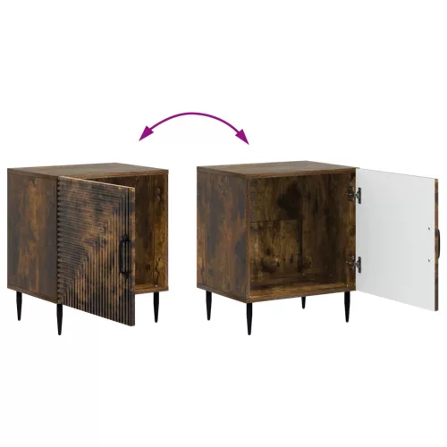  Éjjeliszekrény 2 pcs Füstös Tölgy 43 x 34,5 x 50 cm Szerelt Fa