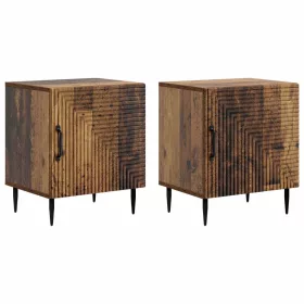    Éjjeliszekrény 2 pcs Antik Fa 43 x 34,5 x 50 cm Szerelt Fa