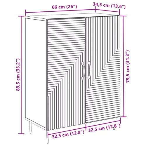  Széf Fekete 66 x 34,5 x 89,5 cm Szerelt Fa