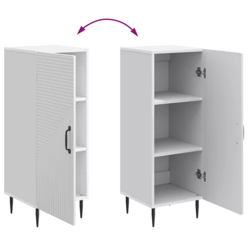  Széf Magasfényű Fehér 33 x 34,5 x 89,5 cm Szerelt Fa