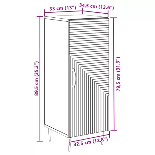  Széf Magasfényű Fehér 33 x 34,5 x 89,5 cm Szerelt Fa