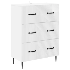    Fiókos szekrény Magasfényű Fehér 66 x 34,5 x 89,5 cm Szerelt Fa