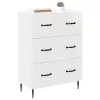  Fiókos szekrény Magasfényű Fehér 66 x 34,5 x 89,5 cm Szerelt Fa