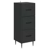  Fiókos szekrény Fekete 33 x 34,5 x 89,5 cm Szerelt Fa