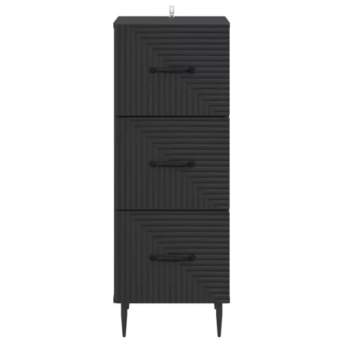  Fiókos szekrény Fekete 33 x 34,5 x 89,5 cm Szerelt Fa