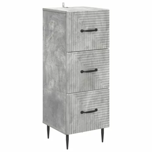  Fiókos szekrény Betonszürke 33 x 34,5 x 89,5 cm Szerelt Fa