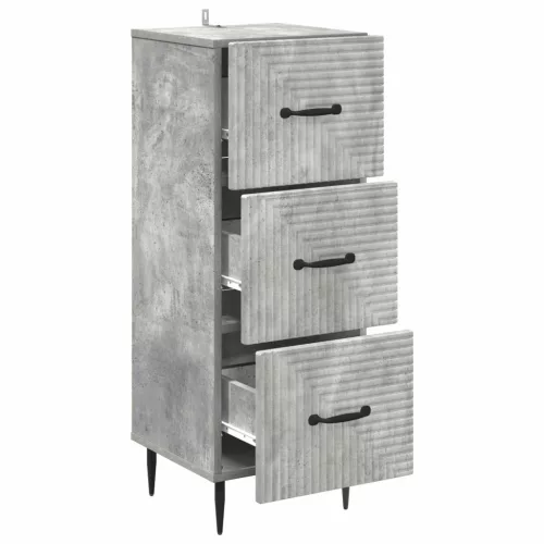  Fiókos szekrény Betonszürke 33 x 34,5 x 89,5 cm Szerelt Fa