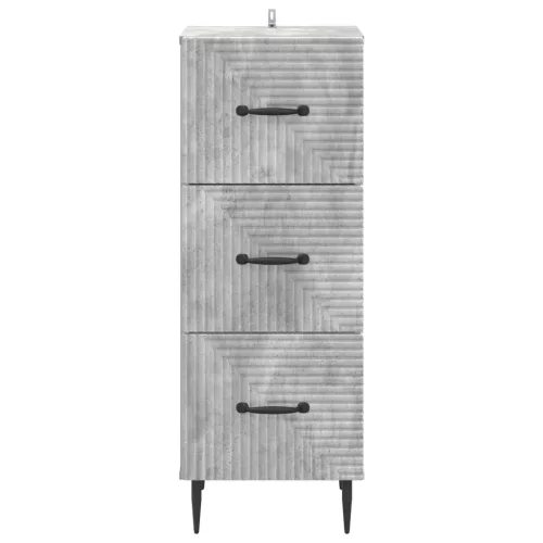  Fiókos szekrény Betonszürke 33 x 34,5 x 89,5 cm Szerelt Fa
