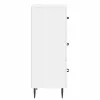  Fiókos szekrény Magasfényű Fehér 33 x 34,5 x 89,5 cm Szerelt Fa