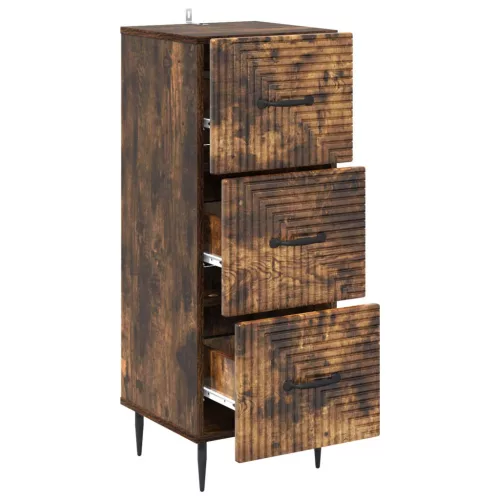  Fiókos szekrény Füstös Tölgy 33 x 34,5 x 89,5 cm Szerelt Fa