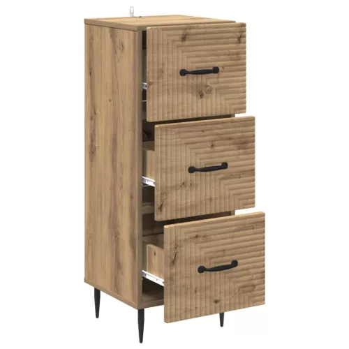  Fiókos szekrény Kézműves Tölgy 33 x 34,5 x 89,5 cm Szerelt Fa