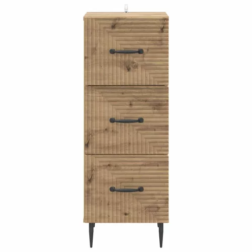  Fiókos szekrény Kézműves Tölgy 33 x 34,5 x 89,5 cm Szerelt Fa