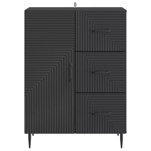  Széf fiókkal Fekete 66 x 34,5 x 89,5 cm Szerelt Fa