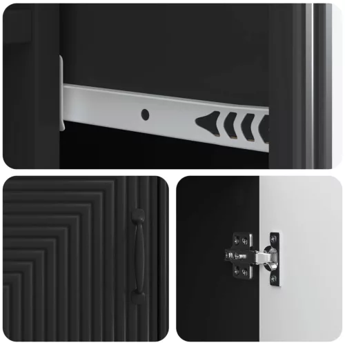  Széf fiókkal Fekete 66 x 34,5 x 89,5 cm Szerelt Fa