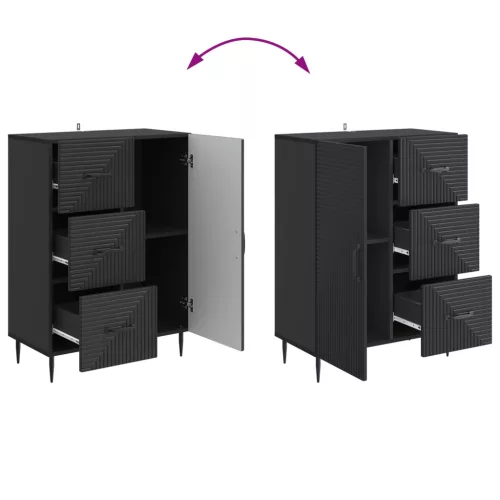  Széf fiókkal Fekete 66 x 34,5 x 89,5 cm Szerelt Fa