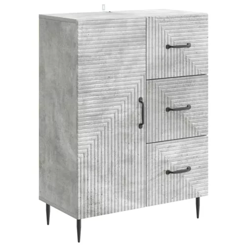  Széf fiókkal Betonszürke 66 x 34,5 x 89,5 cm Szerelt Fa